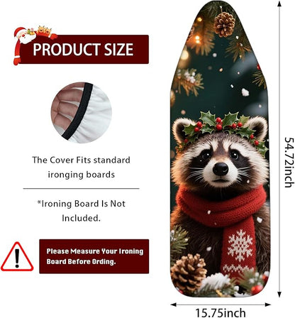 Nuxovilar Ironing Board Covers Winter Raccoon Pattern Polyester 15x54 Inches