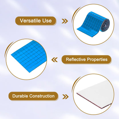 MECCANIXITY 7200 PCS Glass Mirrors Disco Ball Tiles Self-Adhesive Deep Blue Mirror Mosaic Tiles 5 x 5mm for Disco Ball, DIY Craft, KTV Decoration 15 Sheet