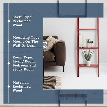 BARNWOODUSA Throw Blanket Ladder – Fully Assembled Reclaimed Wood – Rustic Decorative Ladder for Towels, Quilts, & More – Perfect Farmhouse Decor for Bathroom, Porch, or Living Room,3ft.
