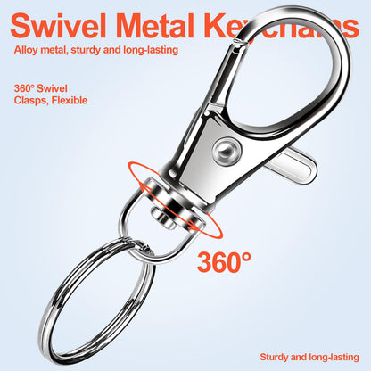 LEOBRO 240PCS Lobster Claw Clasps and Key Rings, Keychain Making Kit, 120PCS Keychain Clips and 120PCS Key Chain Ring, for Keychains, Lanyard, Jewelry Making, Art Crafts, Silver