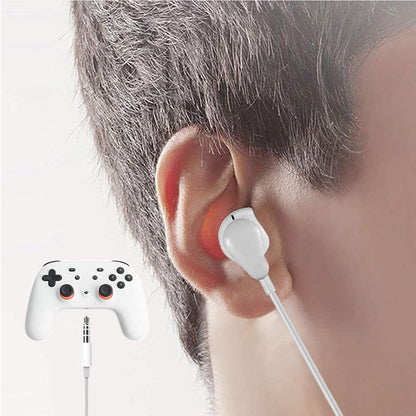 GEEKRIA 3.5mm Wired Earbuds with Mic & Volume Control, Stereo Gaming in-Ear Headphones for PS4, Xbox One, Stadia, Luna, PC, Laptop, Smartphone (White)