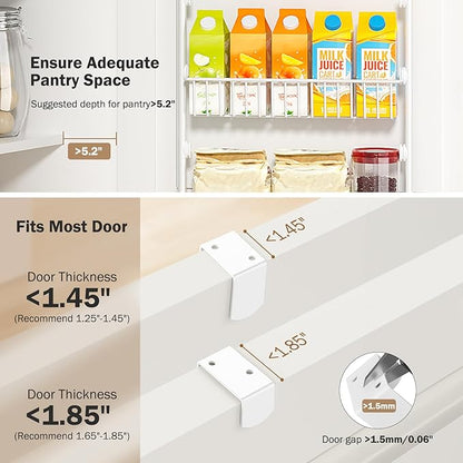 Delamu Over The Door Pantry Organizer, 5-Tier Pantry Door Organizers and Storage