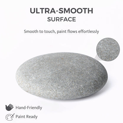 ROCART 12 PCS Large 3.35-4.15" Smooth Natural River Rocks for Painting, Flat Painting Rocks & Craft Stones for Arts, DIY Projects & Creative Studios