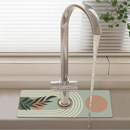 Patterned Sink Faucet Mat Kitchen Splash Guard Super Absorbent Drying Mat