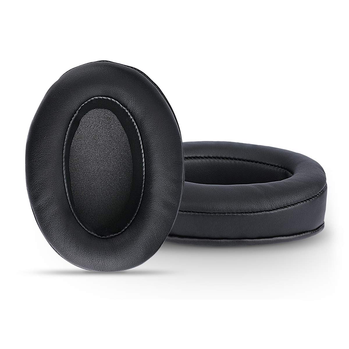Tranesca Leather Replacement earpad/Ear Cushion/Ear Cover for ATH M50X, SteelSeries Arctis, HyperX Cloud & Alpha Big OVEREAR Headphones (Fits a Great Variety of Headphones) - Black