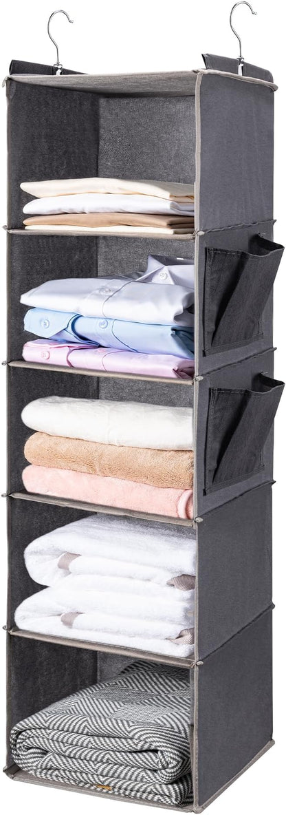 BOOMIBOO Hanging Closet Organize and Shelves，5-Hanging Shelf