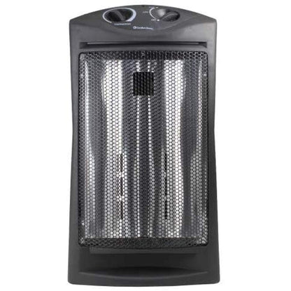 Comfort Zone Space Heaters for Indoor Use, Portable Electric Heater, Adjustable Thermostat, Infrared Heat, Quartz Tower Space Heater with 2 Heat Settings, Bedroom Heater, Black