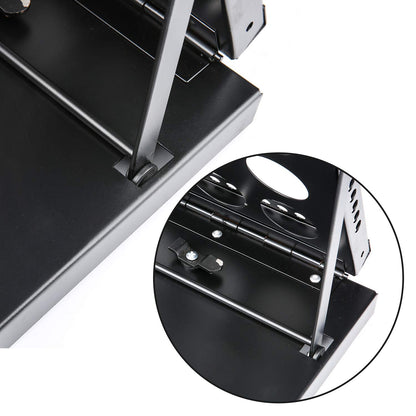 Polmart 4-Tier Brochure Literature Display Floor-Stand Rack with Adjustable Pockets. Portable Collapsible Design with Carry Bag for Trade Shows, Offices, Retail Stores (Black)