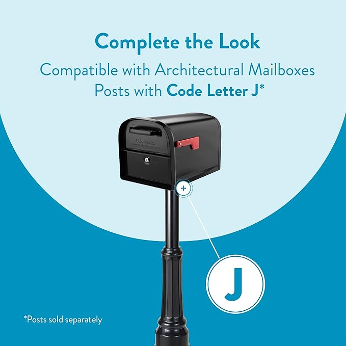 Architectural Mailboxes 6300B-10 Oasis 360 Locking Parcel Mailbox, Extra Large, Black, 6300B-10 | Galvanized steel build with a secure steel cam lock, dual access doors, and hopper delivery door. USPS approved.