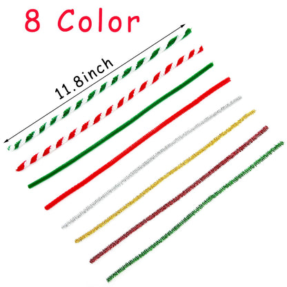 540 Pcs Christmas Pipe Cleaners Crafts Set Including 240 Pcs Pipe Cleaners for Crafts, 200 Pcs Pom Poms, 100 Pcs Self Adhesive Wiggle Googly Eyes for DIY Art and Craft Supplies
