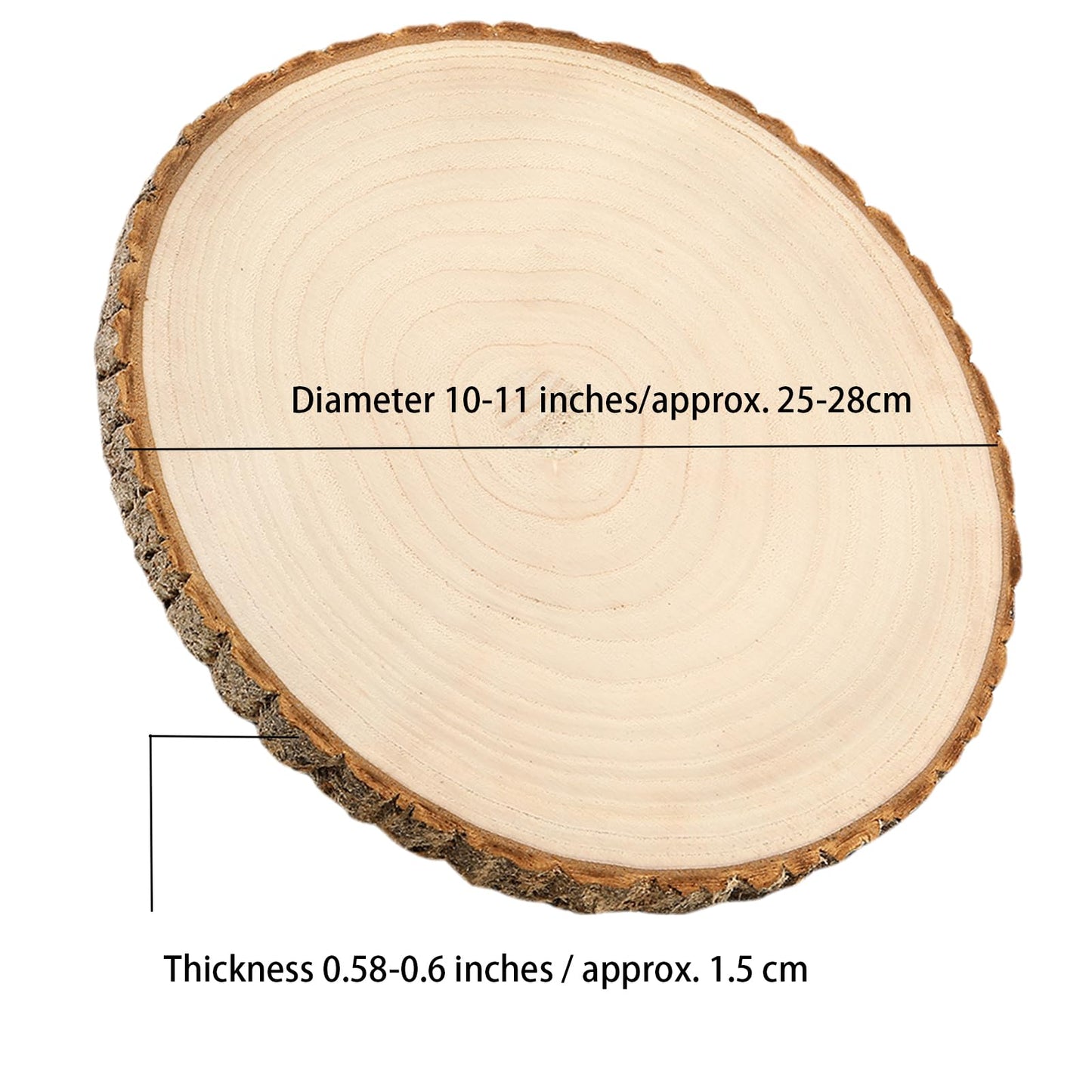 SENMUT 10 Pcs Large Wood Slices for Centerpieces 10-11 inches Wood Rounds for Tables Decor Rustic Wood Circles for DIY Crafts and Wedding Decor Round Wooden Discs Wood Slice Ornaments