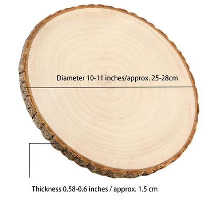 SENMUT 10 Pcs Large Wood Slices for Centerpieces 10-11 inches Wood Rounds for Tables Decor Rustic Wood Circles for DIY Crafts and Wedding Decor Round Wooden Discs Wood Slice Ornaments