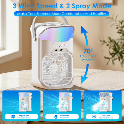 Portable Air Conditioners, Air Conditioner, Dual Nozzle AC Unit with Remote Control, 1600ML Tank, 3 Speeds, Timer & 70° Adjustable Airflow, Evaporative Mini Air Conditioner for Bedroom, Office Camping