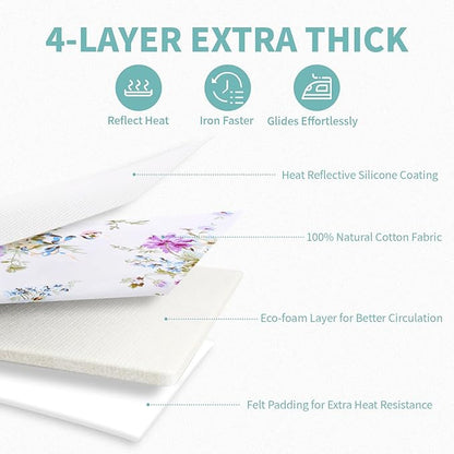Ironing Board Cover and Pad 15x54 Inch Standard Ironing Board Cover