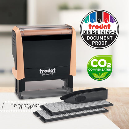 Trodat Printy 4913 Self-Inking Do It Yourself (DIY) 5 Line Personalized Custom Message Stamp with Black Ink