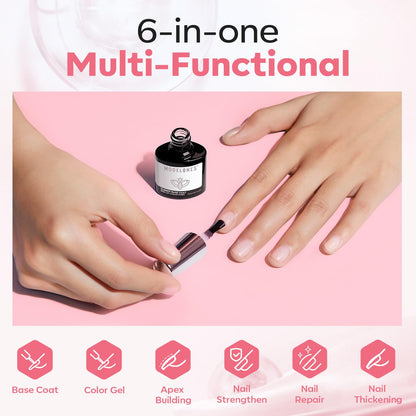 modelones 15 ml Nail Dehydrator and Primer, Acid Free Base Coat Natural Prep Dehydrate & Bond Primer Kit, Hema-Free Acrylic Nail Supplies