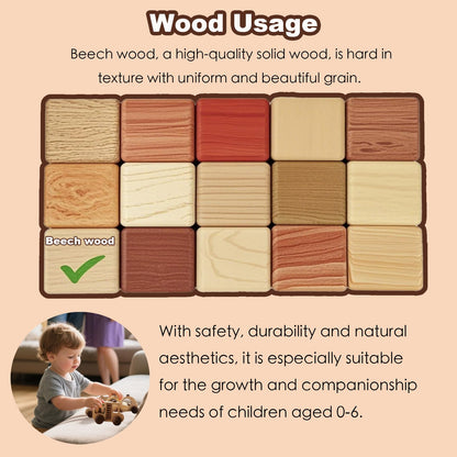 OKULLYSH 8PCS Wooden Baby Toys Montessori Cars FSC Gift Boys Girls 1-3