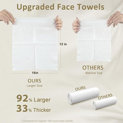 Ourmed Life Face Towels, Disposable Biodegradable Facial Towels