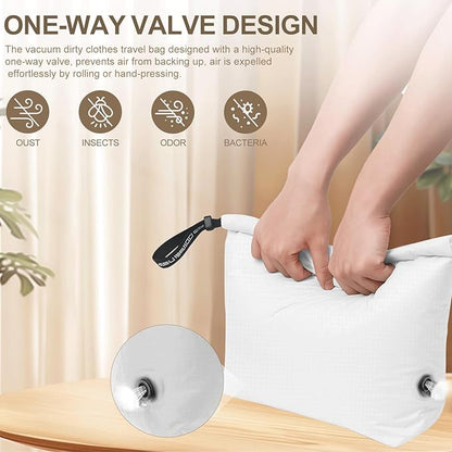 Travel Laundry Bag, Vacuum Compression Dirty Clothes Travel Bag Waterproof Wet