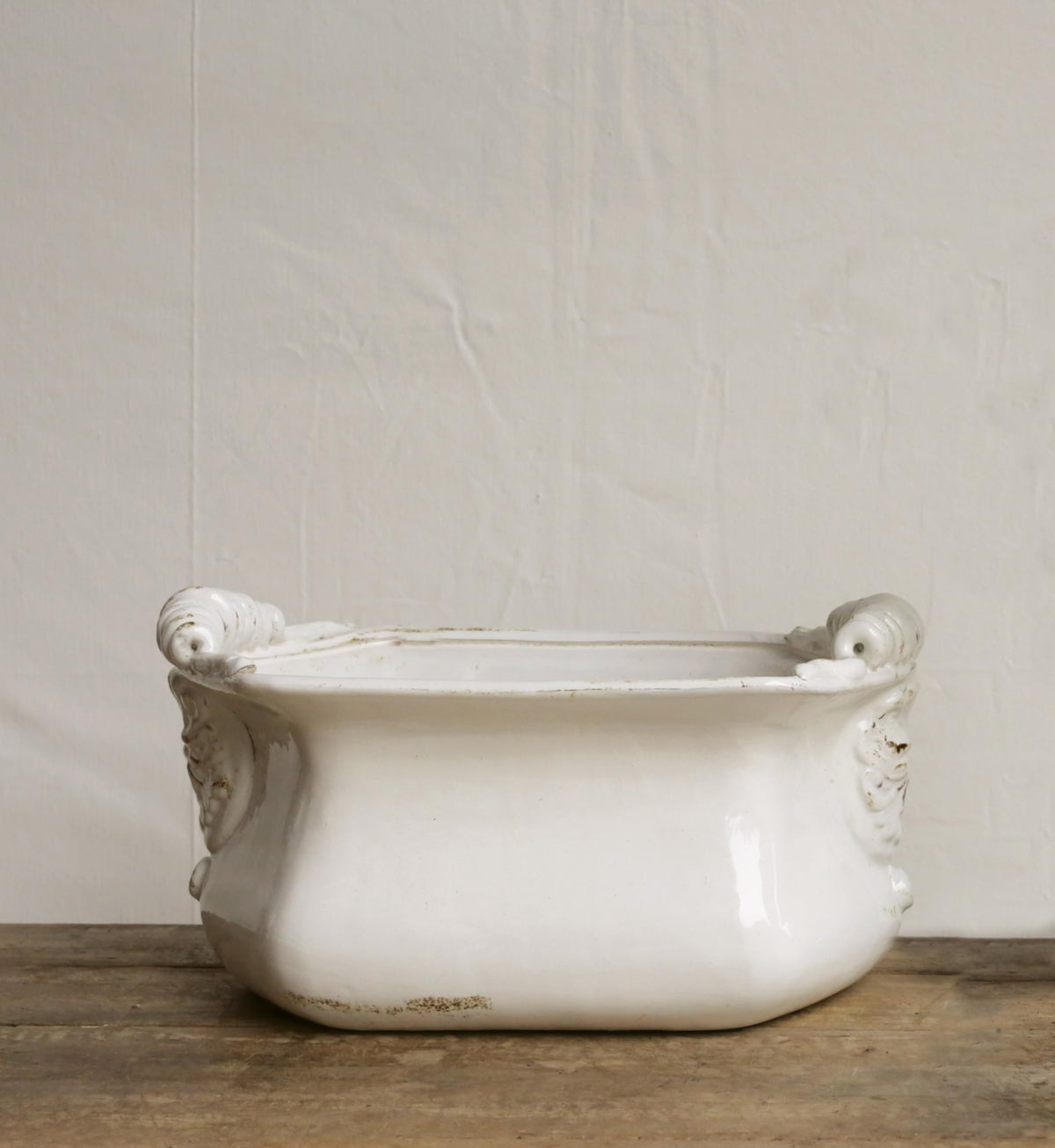 White Terracotta Cache Pot