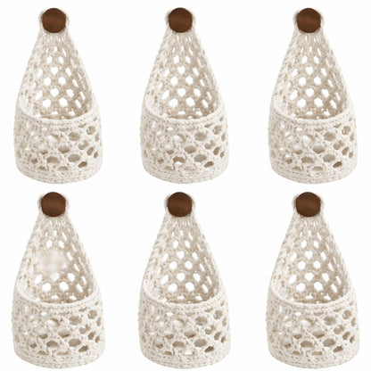 Teecyhooo 6 Pk Wall Planters for Indoor Macrame Plant Hanger Boho Wall Mounted Flower Baskets Hanging Planter, Plants and Pots are Not Included(White,4 x 8 Inch)