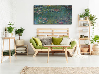 Wieco Art Water Lilies Canvas Prints Wall Art of Claude Monet Famous Oil Paintings Reproduction Artwork Large Classic Flower Lake Pictures Artwork for Bedroom Living Room Home Decorations