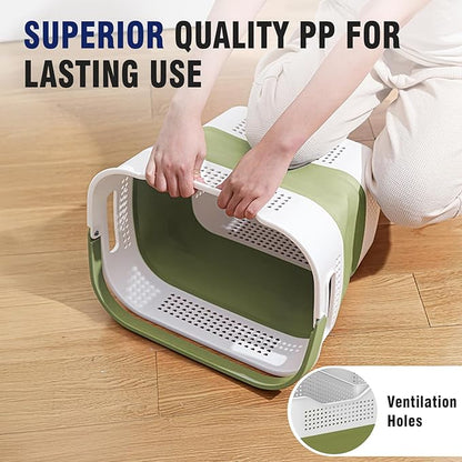 TECHMILLY Collapsible Plastic Laundry Basket Hamper