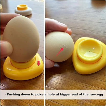 Jawbush Magnetic Egg Piercer for Hard Boiled Eggs - BPA-Free Plastic Egg Hole Puncher with Safety Lock - Prevent Shell Cracking & Easy Peeling Gadget for Meal Prep, Keto & Bento Box