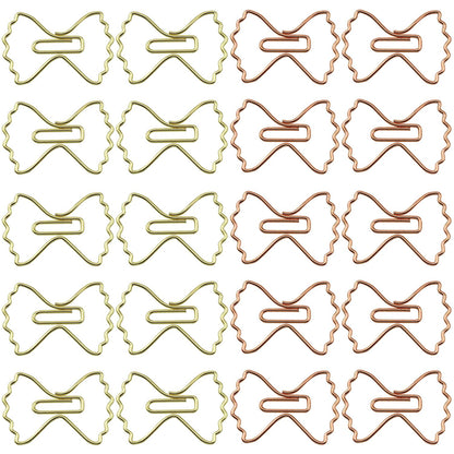 XGNG 50PCS Toothed Bow Clip Pins with Storage Box Office Paper Clips Metal Bookmarks for File Organisation Notebooks Stationery Scrapbooks Wedding Decorative Clips