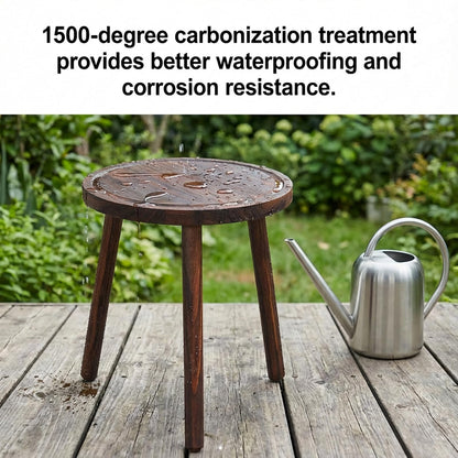 Amdermi 3 Pack Wood Plant Stands Indoor, Mid Century Modern Plant Stool for 6-12 Inch Pots, Tall Small Plant Stand Set for Living Room, Balcony, Office