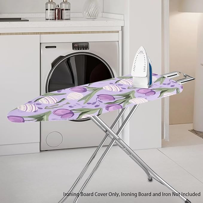 Purple Tulips Ironing Board Cover and Pad Elastic Edge Universal Washable
