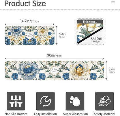 Kitchen Sink Splash Guard 2 PCS 30 Inch Sink Faucet Mat Splash Guard