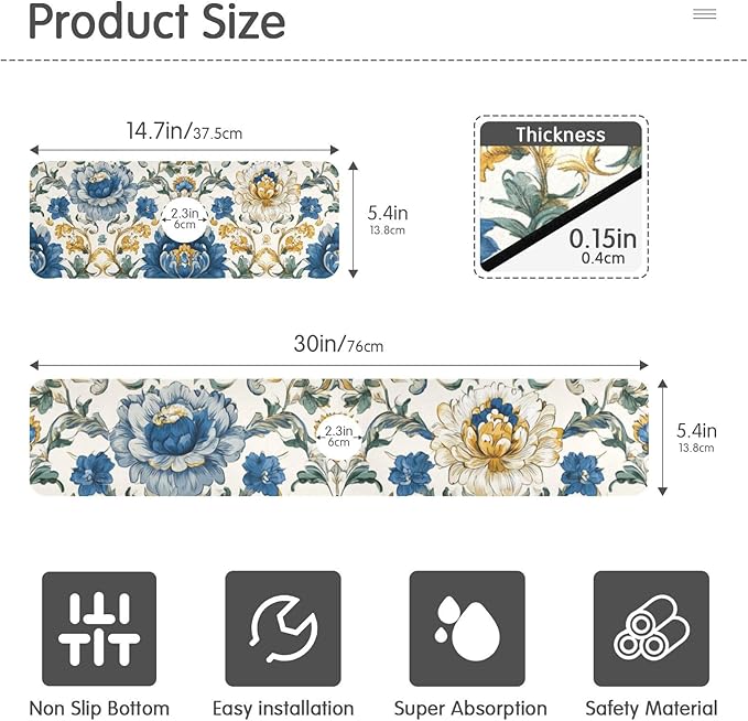 Kitchen Sink Splash Guard 1 PC 30 Inch Sink Faucet Mat Splash Guard
