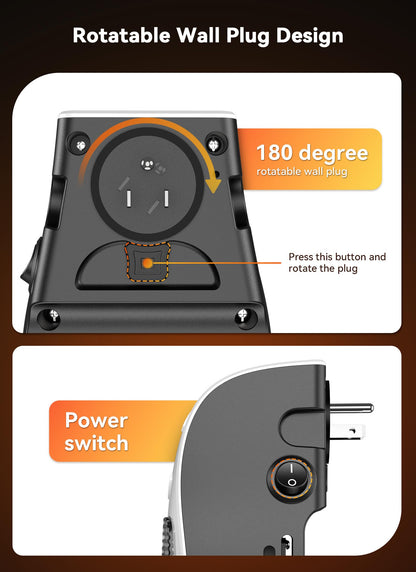 450W Space Heater, Remote Wall Outlet Electric Small Space Heater as Seen on TV with Adjustable Thermostat and Timer and Led Display, Compact for Home,Office,Bathroom