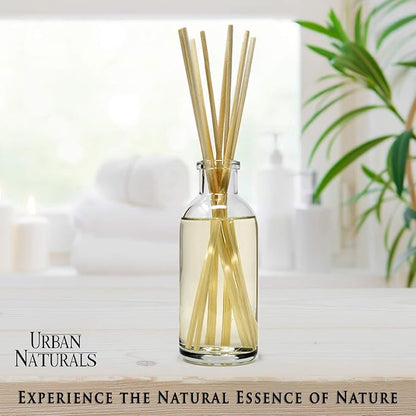 Urban Naturals Moroccan Amber Essential Oil Reed Diffuser Gift Set | Golden Silk Amber, Sun-Kissed Citron, Raw Coconut & Acai | Great Home Fragrance Gift Idea