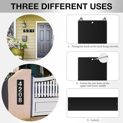 House Address Plaques Metal Address Sign Outside House Number Mailbox Number Sign for House Home Hotel Office Garden Decorative Wall Plaque(11.8 inch,Simple Style)