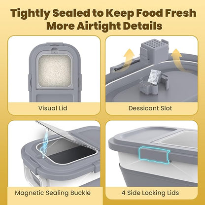 HOYTAMDA 20-30Lbs Rice Container, Collapsible Airtight Food Storage Containers