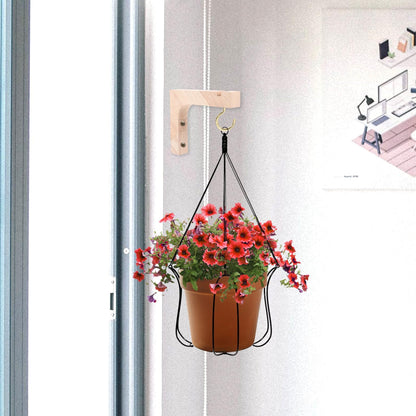 TIDTALEO 2pcs Wooden Plant Hanger Hooks Heavy-Duty Wall Mount Brackets for Indoor and Outdoor Hanging Pots Sturdy Natural Wood Plant Holder Stand for Wall Hanging and Flowerpots