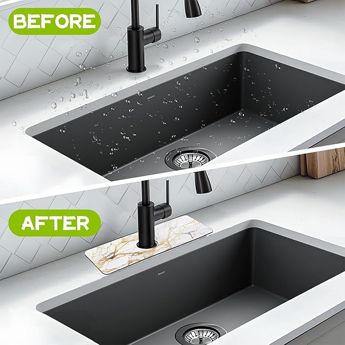 Kitchen Sink Splash Guard Faucet Mat Super Absorbent Fast Drying Mat Guard