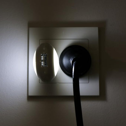 Portable Plug-in 0.7W Travel LED Night Light - 2 Pack of White