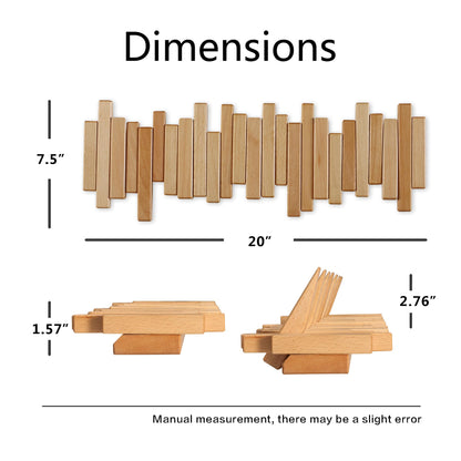 Acsigesn Wooden Coat Rack Wall Mounted Sticks Multi Rack Solid Handmade Natural Beech Wood Artwork with 5 Flip-Down Unique Modern Hooks for Coats Bag Hat Umbrella