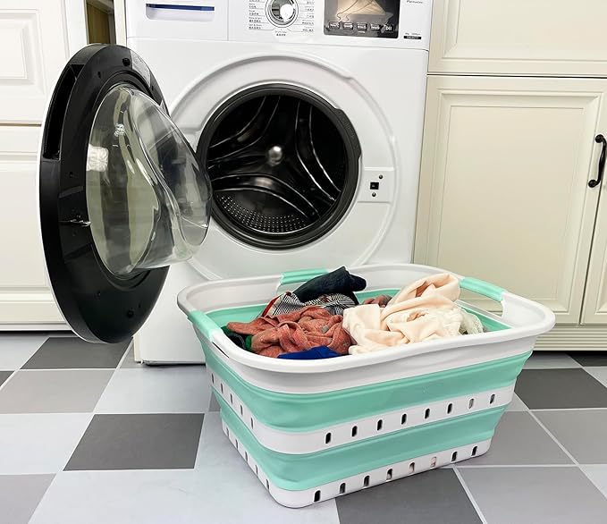 SAMMART 42L Collapsible Plastic Laundry Basket