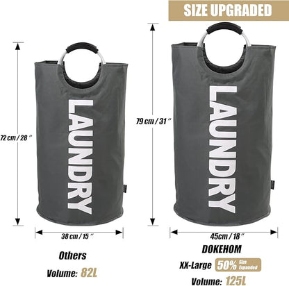 DOKEHOM 125L X-Large Collapsible Washing Laundry Basket Bag