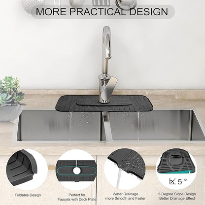 Kingmall Silicone Faucet Mat, Kitchen Faucet Mat