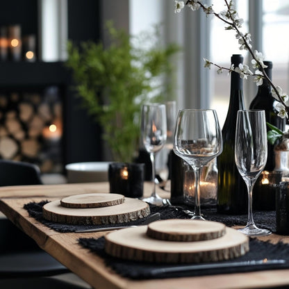 6 Pack 11-13 Inches Large Wood Slices for Centerpieces - Wood Centerpieces for Tables, Rustic Wedding Decor, Natural Wooden Rounds