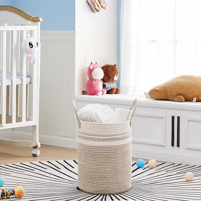 VIPOSCO Tall Laundry Hamper, Woven Rope Storage Basket