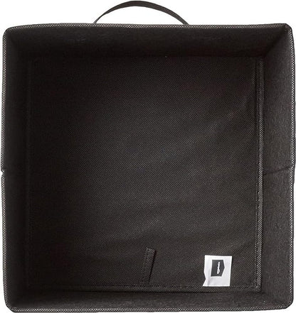 Amazon Basics Collapsible Fabric Storage Bins Organizer with Handles, Sturdy, Foldable, 10.5" x 10.5" x 11", Black, 6-Pack