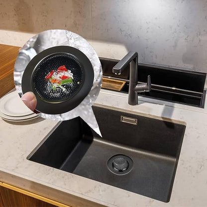 2 Pcs Black Stainless Steel Mesh Sink Drain Strainer, 4.5" Top / 3" Kitchen