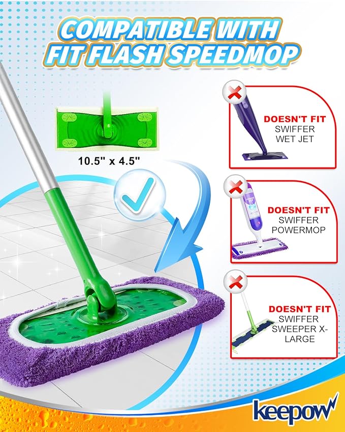 KEEPOW Reusable Mop Pads Compatible