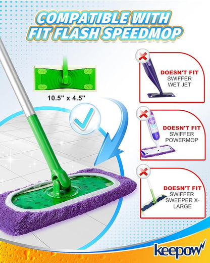 KEEPOW Reusable Mop Pads Compatible